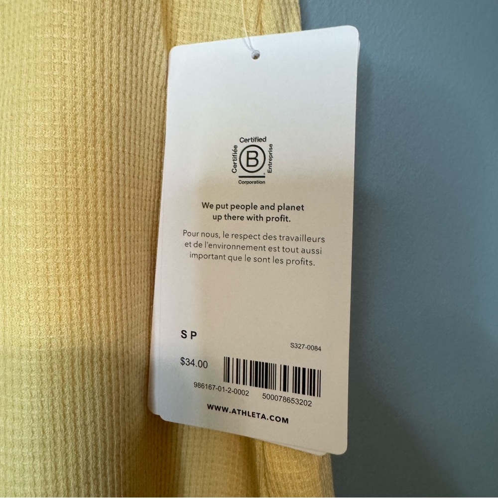 Athleta Wind Down Sleep Shorts in Lunaria Yellow. NWT. Waffle Knit. Size Small - Picture 5 of 12